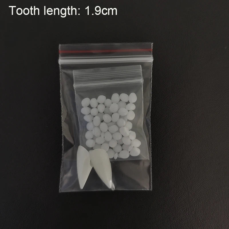 Halloween Vampire Fangs Props DIY Resin False Teeth with Glue - Multiple Colors