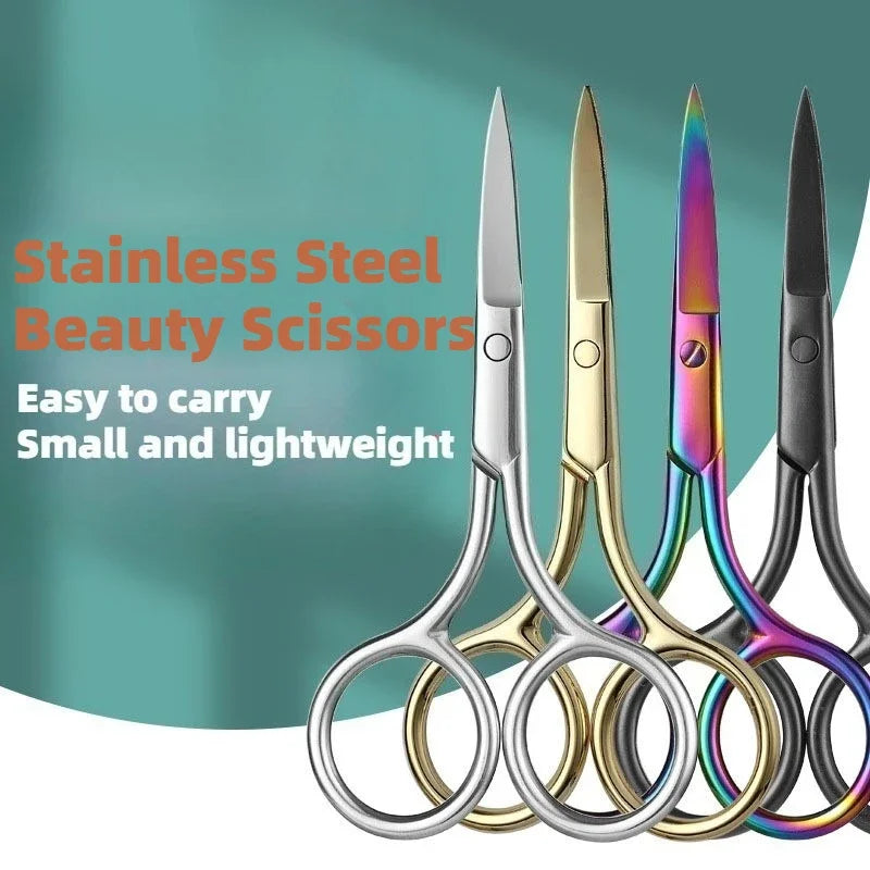 Professional Stainless Steel Hair & Nail Grooming Scissors Set - Compact and Safe for Men & Women