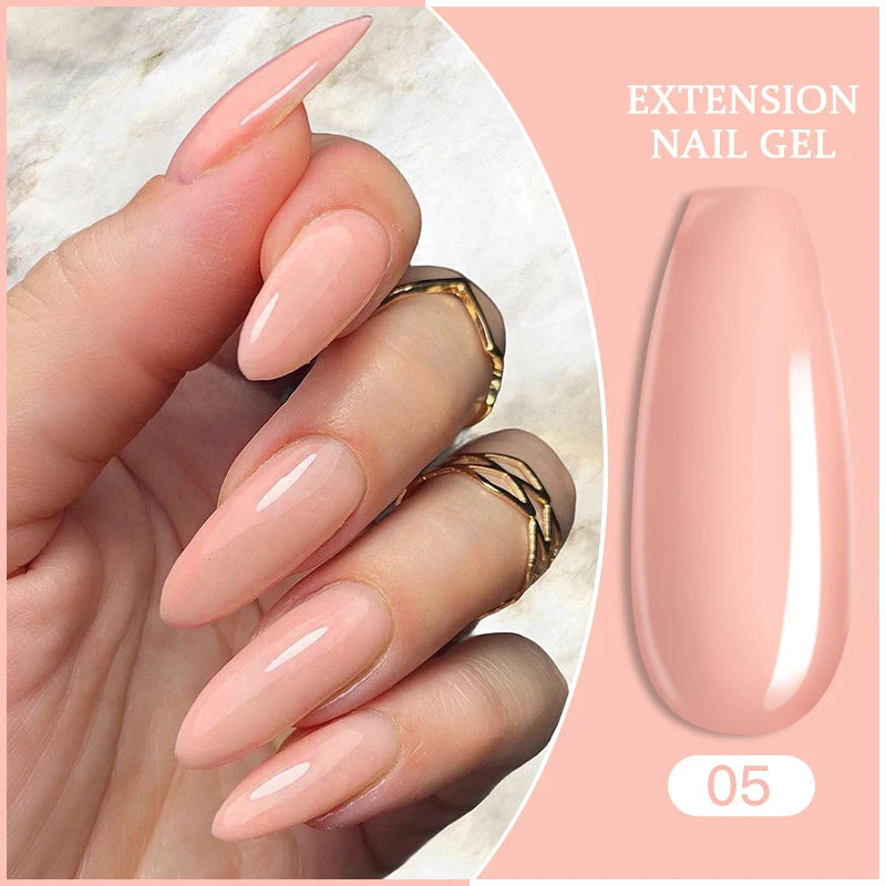 7-Piece Nail Extension Gel Kit with Tips & Tools - Clear, Black, Green