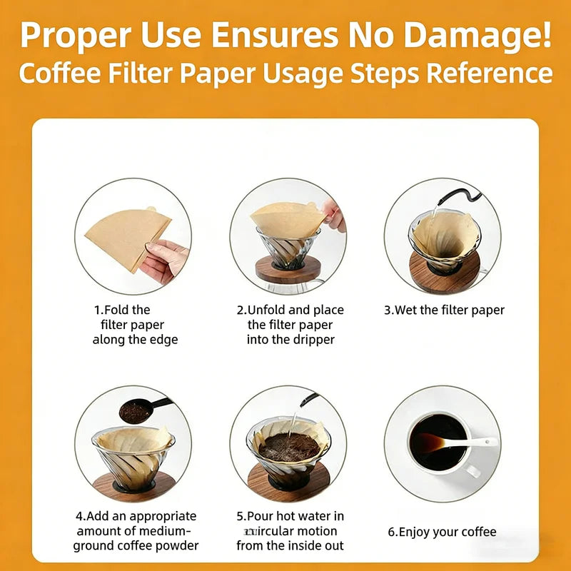 50 Count Unbleached Natural Coffee Filters for 1-4 Cup Coffee Makers