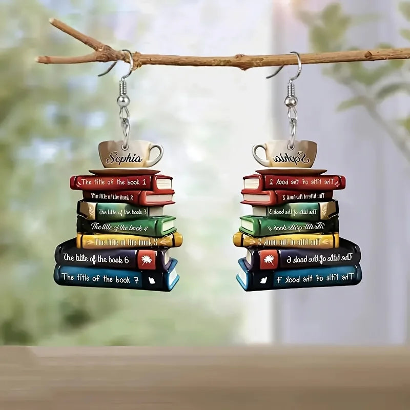 School Back-to-Season Acrylic Earrings with Book Design for Girls - All Match Literary Style