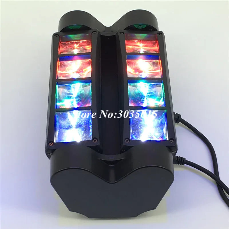 Mini RGBW Moving Head Stage Light - 8x3W DMX Spider Beam for DJ Party