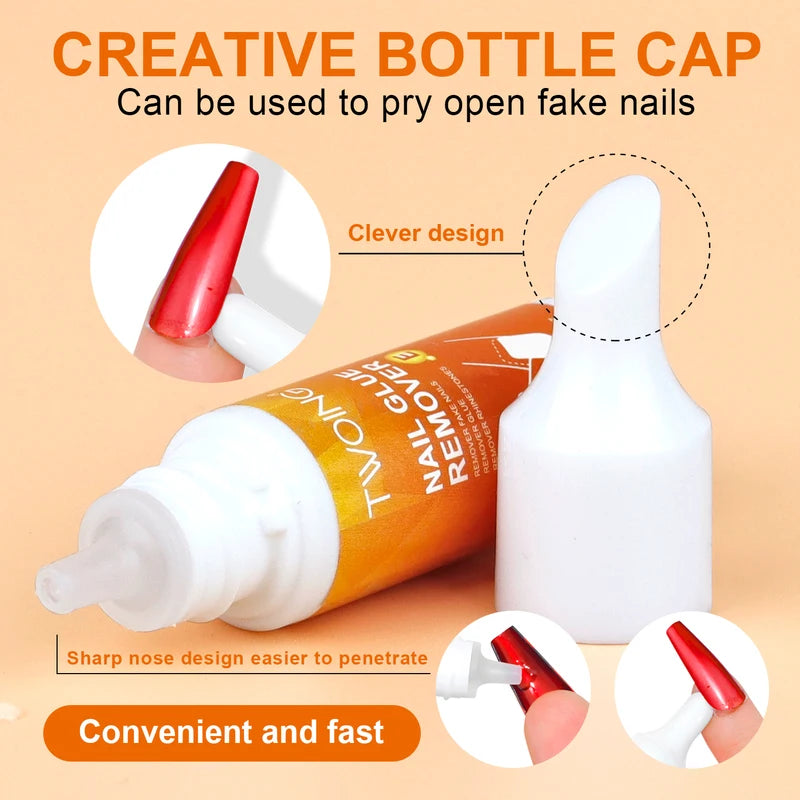 Twoing Nail Glue & Remover Set - Fast-Drying Strong Adhesive for Press-On Nails and Rhinestones
