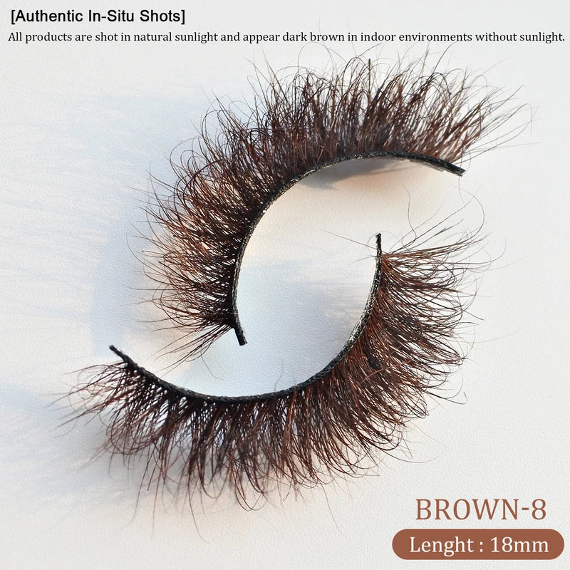 Luxury 5D Mink False Eyelashes Fluffy Wispy Volume Strip Lashes Natural Look