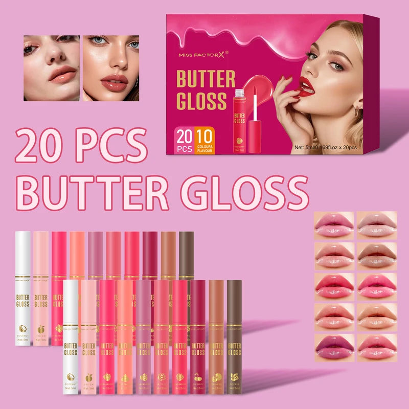 20PCS Colorful Lip Oil Set - Moisturizing, Nourishing, Shine, Crack Resistant