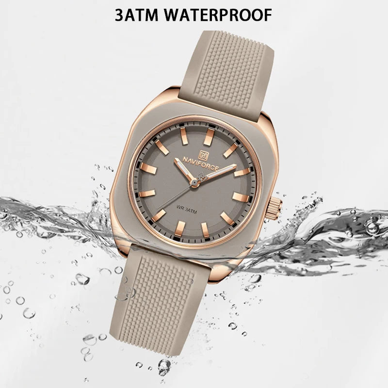 Women's Casual Silicone Strap Watch - Waterproof Fashion Quartz Wristwatch