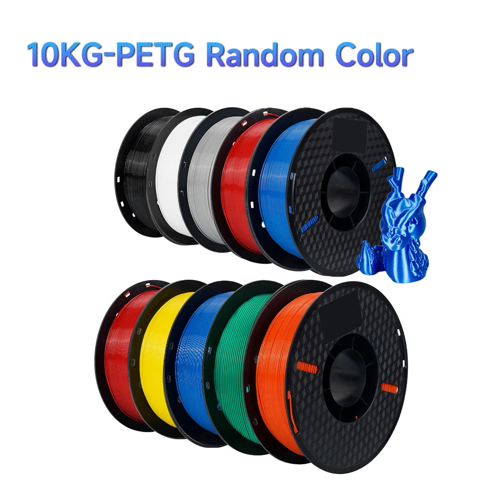 10KG 3D Printer Filament Set - PLA & PETG for FDM Printing, 1KG Rolls