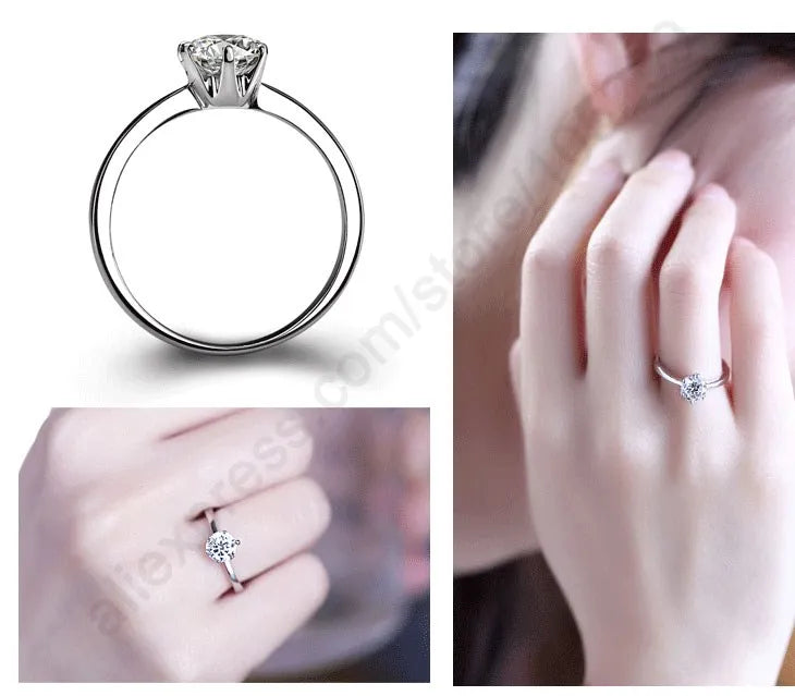 Simple Wedding Band Rings for Women Men 925 Sterling Silver CZ Cubic Zirconia
