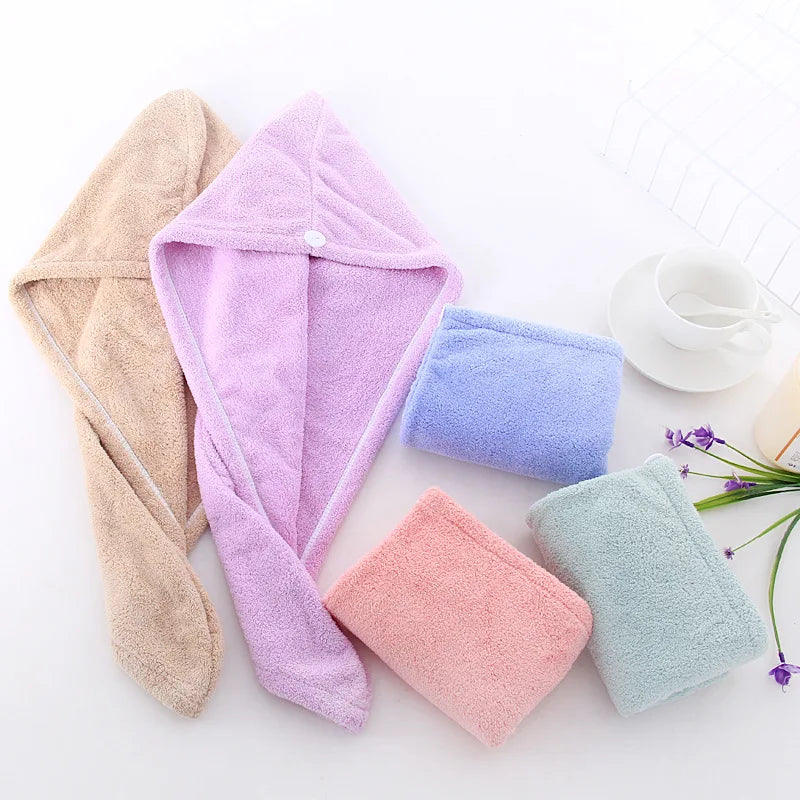Microfiber Hair Towel Wrap - Fast Drying Water Absorption Head Towel for Women