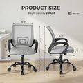Ergonomic Office Desk Chair with Lumbar Support & Adjustable Height — Breathable Mesh, Rocking Mode, Fixed Armrest