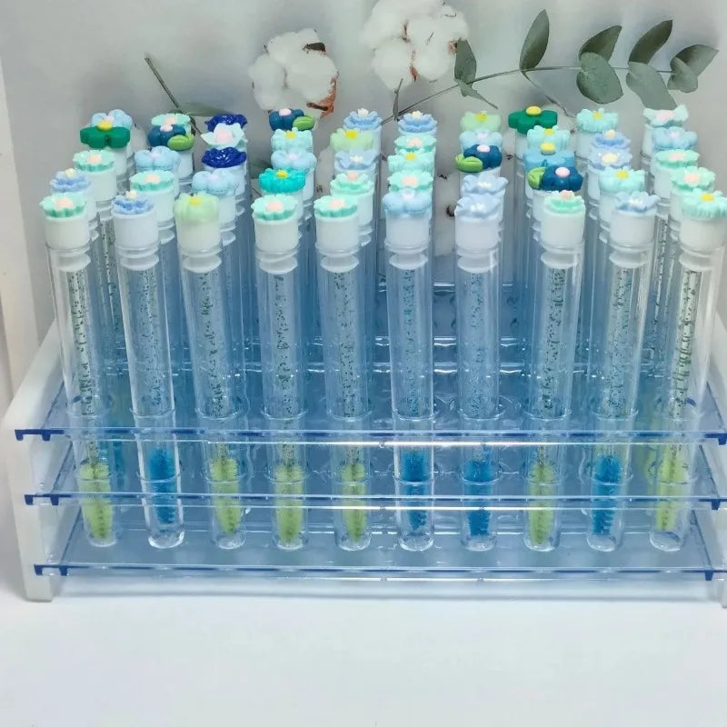 50PCS Reusable Eyelash Brush Tubes with Replaceable Dust-proof Storage & Eyebrow Brush