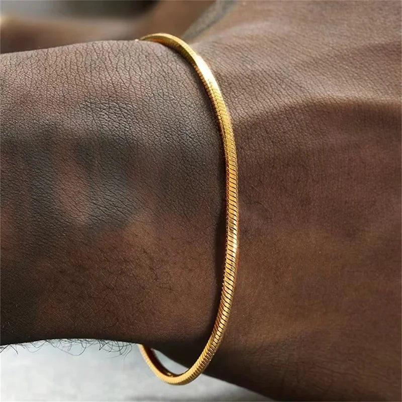 Unisex Hip Hop Snake Bone Chain Bracelet Stainless Steel Jewelry Men Women