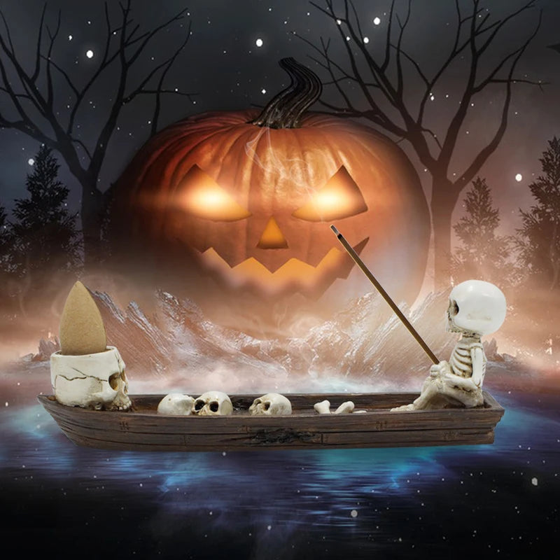 Skeleton Aromatherapy Boat Set - Resin Halloween Diffusers for Fresh Air