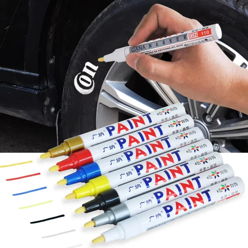 Waterproof Oil-Based Paint Pen Set - Quick Dry & Permanent Markers for Car Tyres