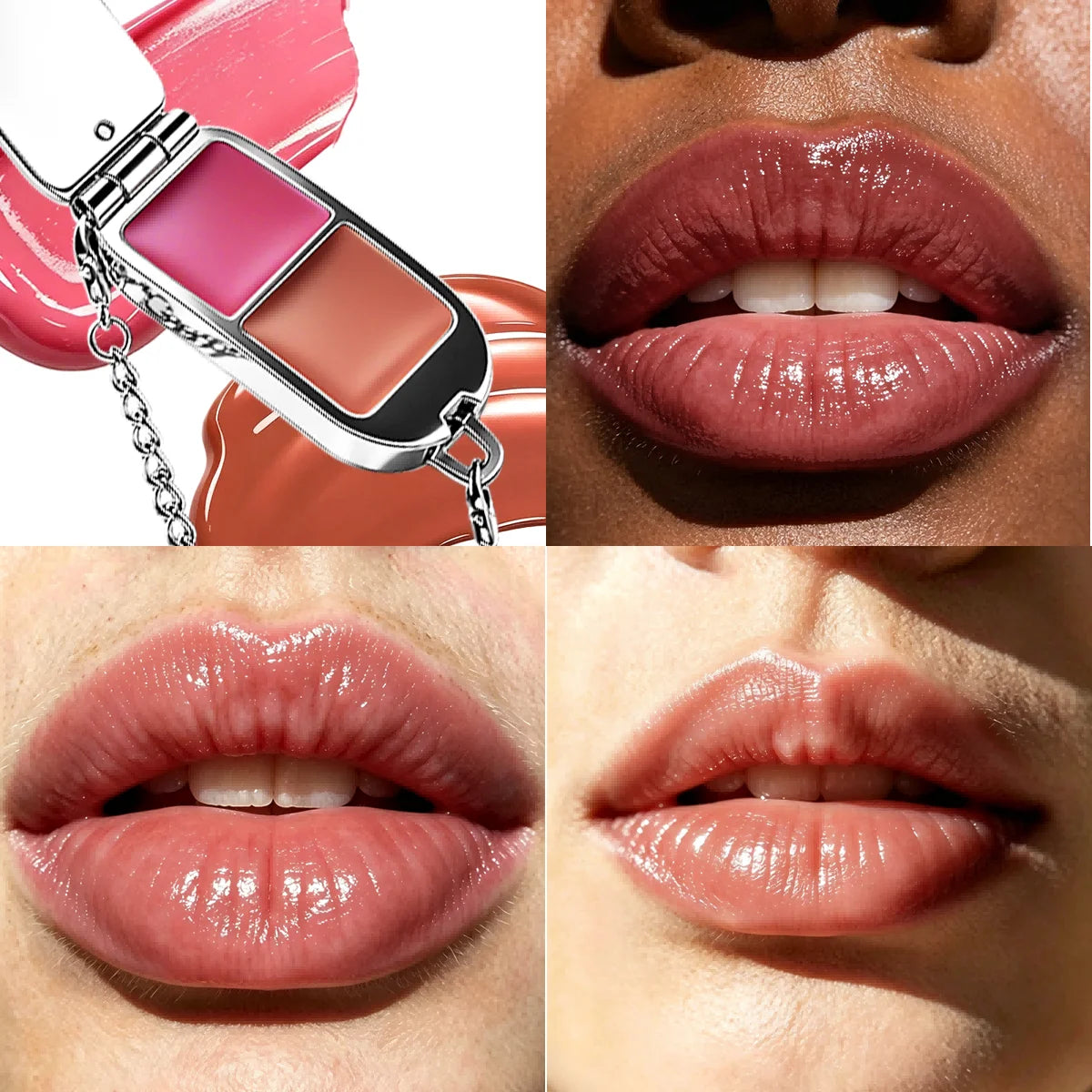Multi-Color Lip Gloss Bracelet Set with Water Moisturizing Lip Makeup Tool