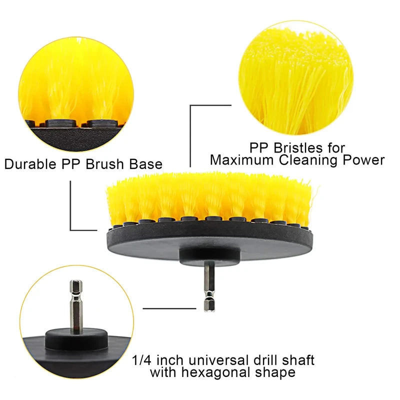 Electric Drill Brush Set for Cleaning Tub, Tile, Carpet & Household Surfaces