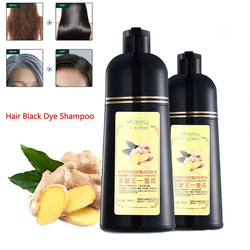 Long Lasting Ginger Hair Dye Shampoo for Natural Black Hair - Easy & Fast