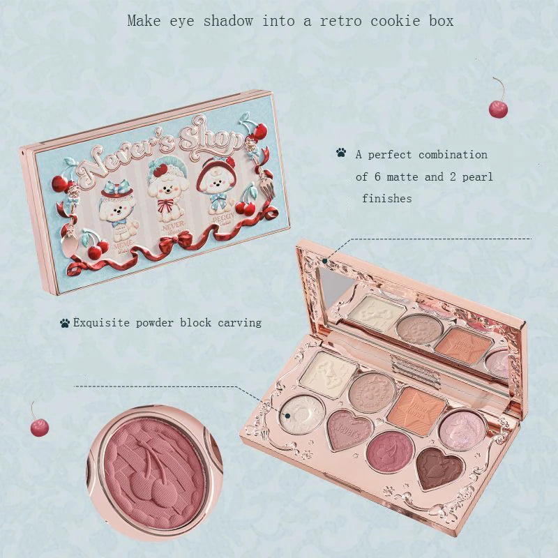 Vegan Glitter Eyeshadow Palette - High Pigment Matte & Metallic Shades, 8 Colors