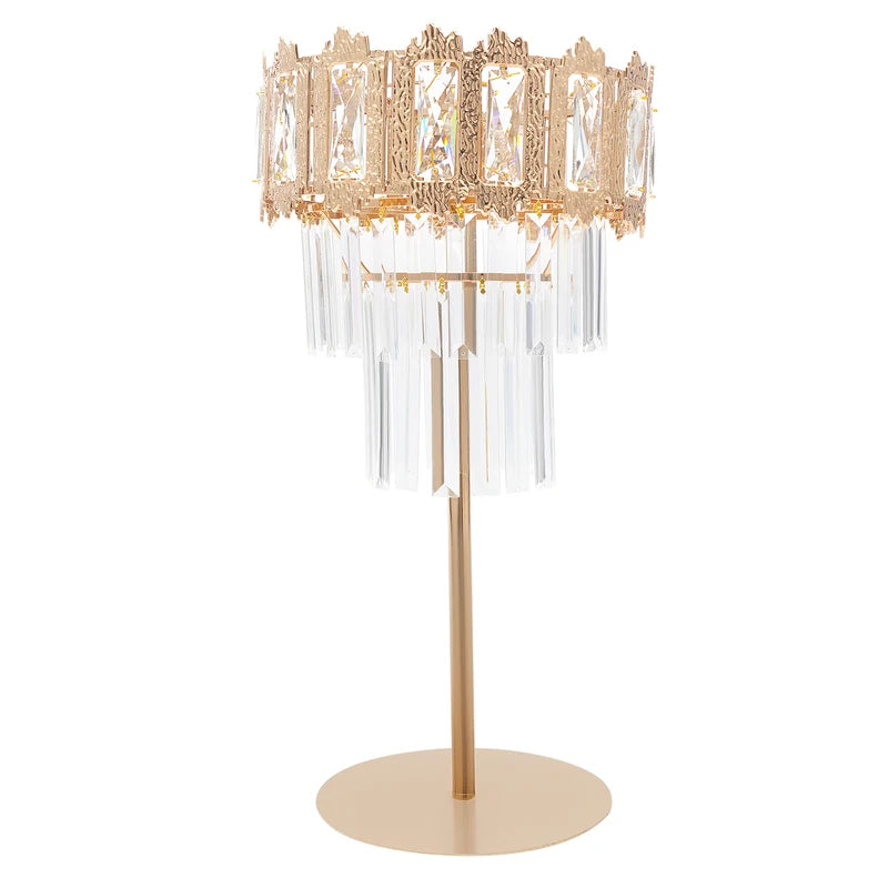 Crystal Flower Stand Wedding Display Rack Modern Tabletop Floral Holder Gold Acrylic
