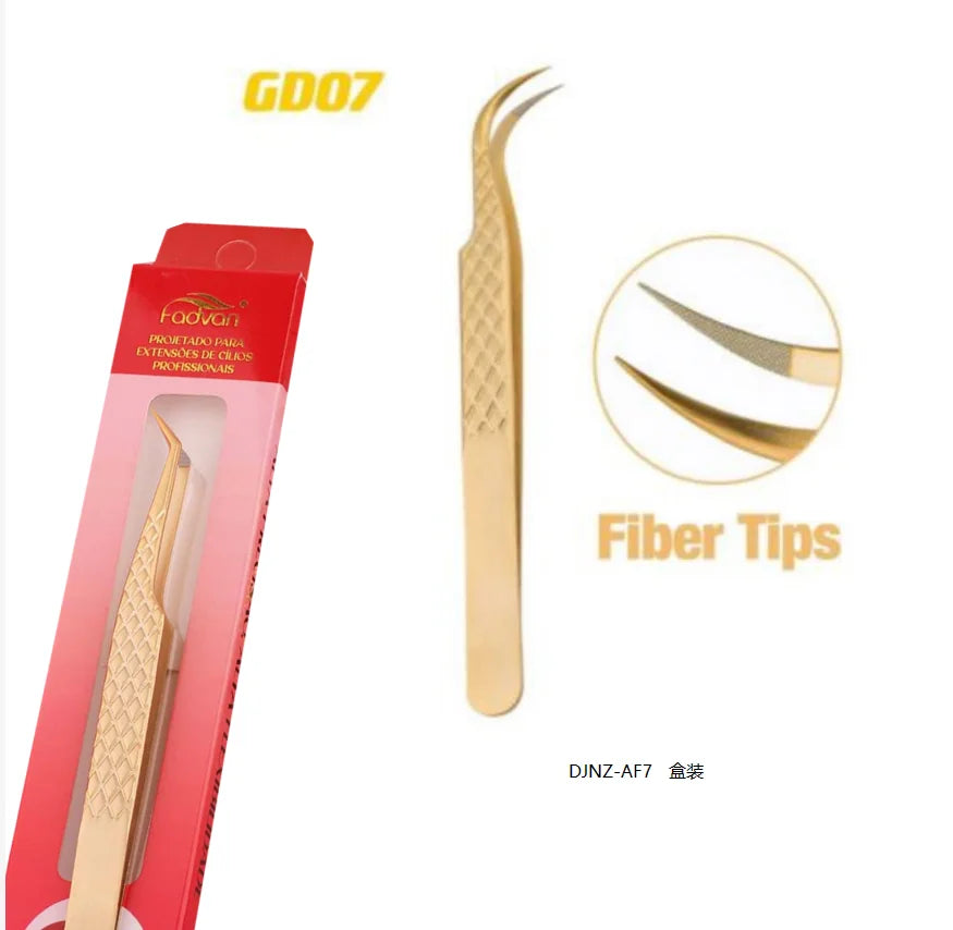 Precision Fiber Tip Tweezers for Eyelash Extensions - Professional, Antistatic, Straight