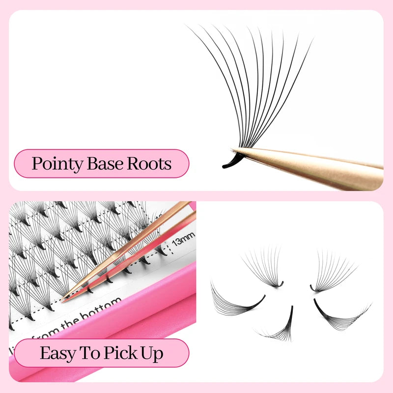 Premade Volume & Russian Style Eyelash Extensions 3D-16D, Pointed Base