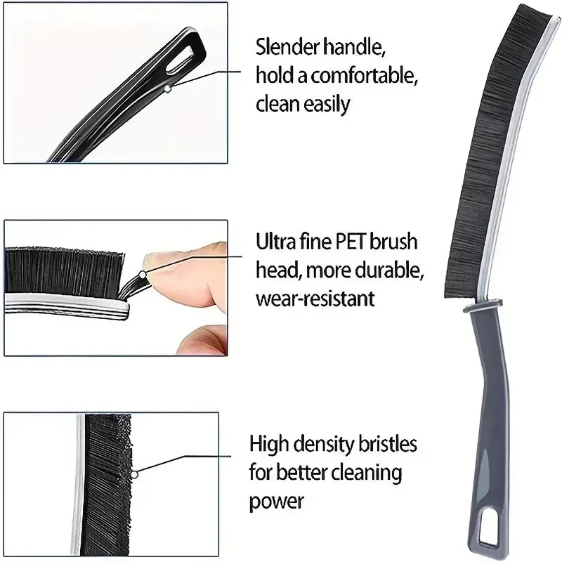 Multi-Color Handheld Window & Tile Cleaning Brush - Hard-Bristled Crevice Tool for Home Use