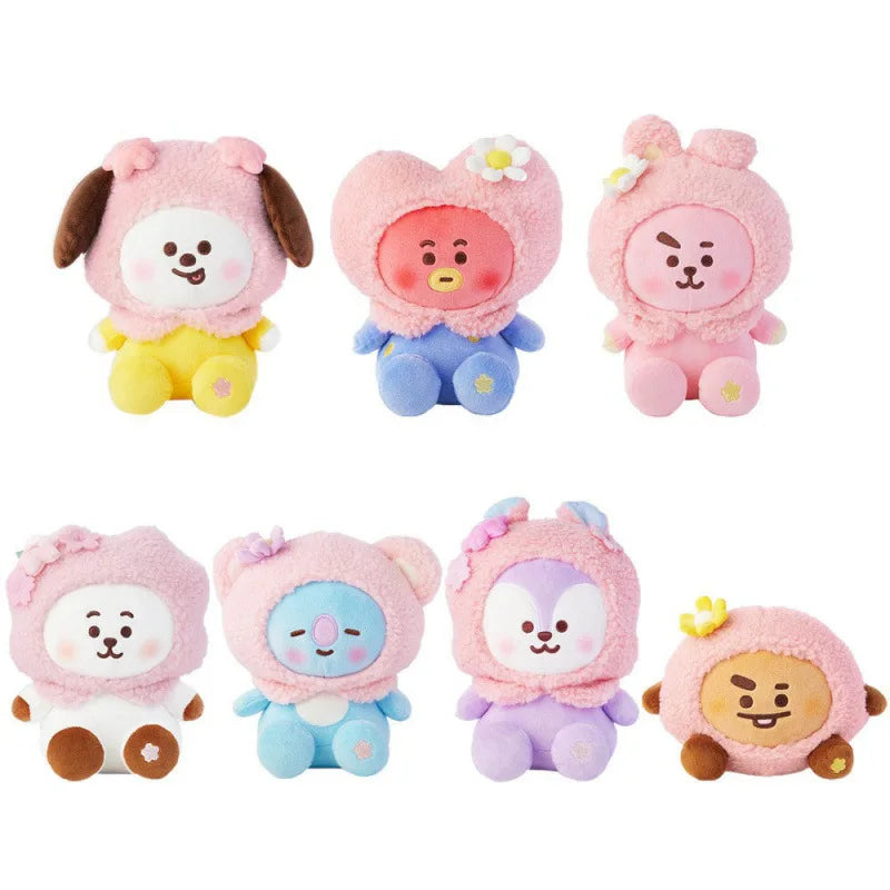 BT21 Cherry Blossom Series Keychain - Cute Cartoon Toy Pendant for Backpack Phone Bag Decor Fans Gift