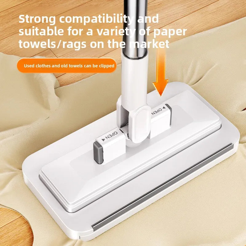 Automatic Flat Mop with Removable Cloth & One-Button Disassembly – Household Cleaning Tool