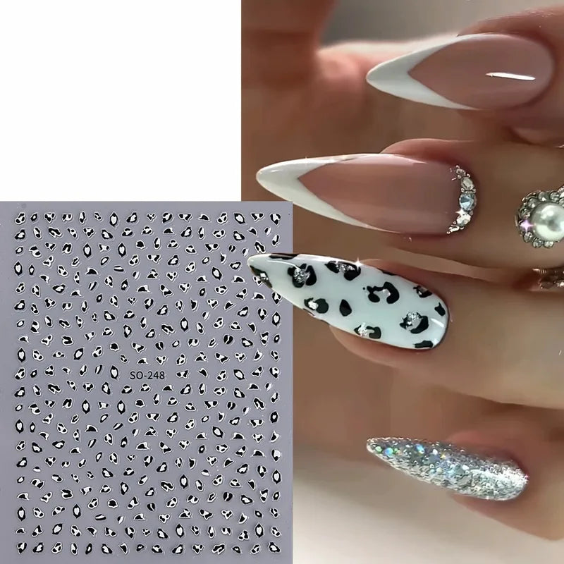 Leopard Print Nail Stickers 3-Pack - Easy DIY Nail Art for Weddings Parties and Gifts
