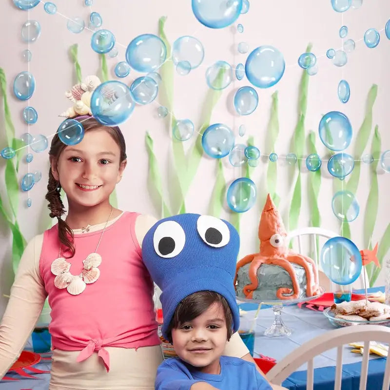 Under The Sea Bubble Garland Decorations for Mermaid Birthday Party - Blue & Purple