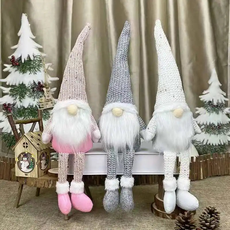 Christmas Doll Figurines Set - Santa, Snowman & Reindeer Home Decor