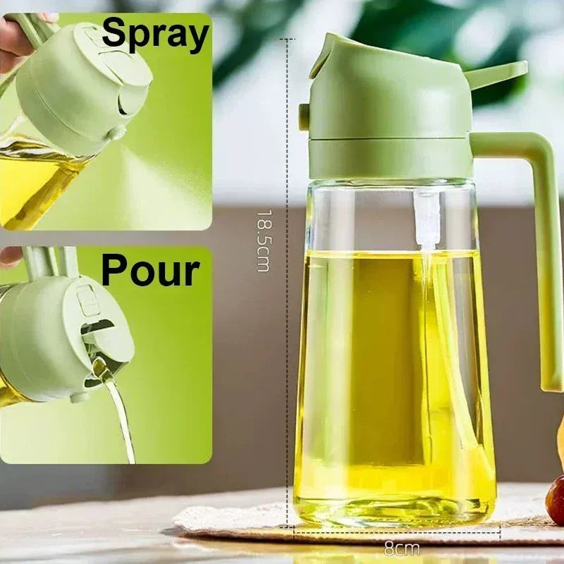 2-in-1 500ml Refillable Oil Spray Bottle for Cooking & Baking