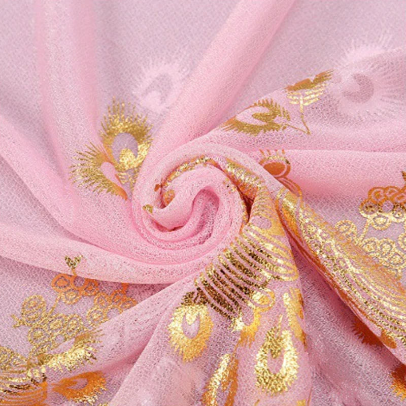 Peacock Bronzing Scarf Women’s Lightweight Breathable Shawl Travel Beach Wrap