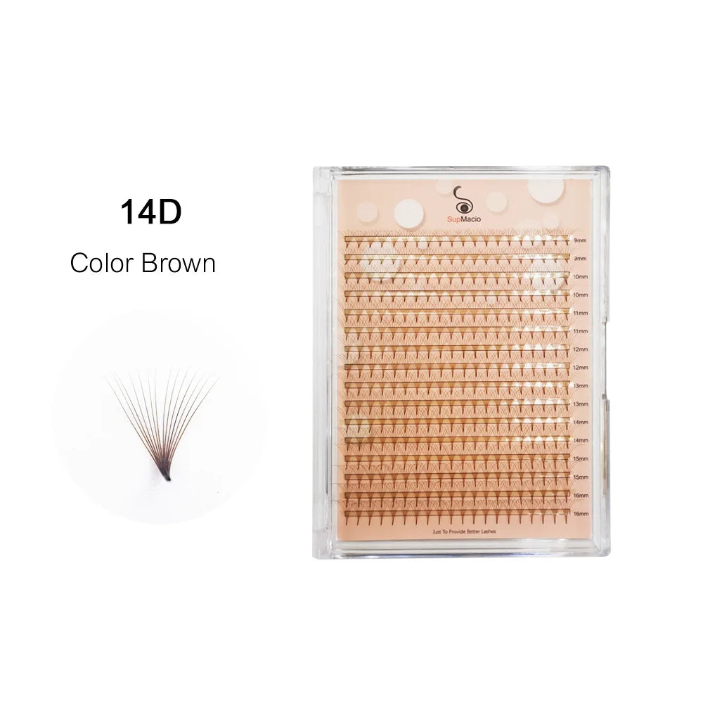 Premade Volume Lash Extensions Fans - Brown 6D 5D 4D 3D Mix - Eyelash Extensions