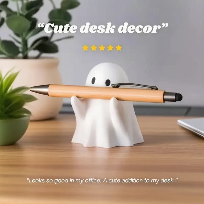 Halloween Ghost Pen Holder - Cute Desktop Pencil Organizer for Home Office