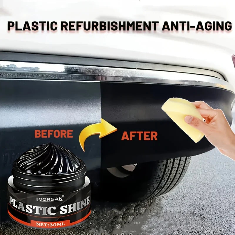Car Interior & Plastic Refurbishment Wax - Bumper, Seat, Tire Gloss Repair Paste