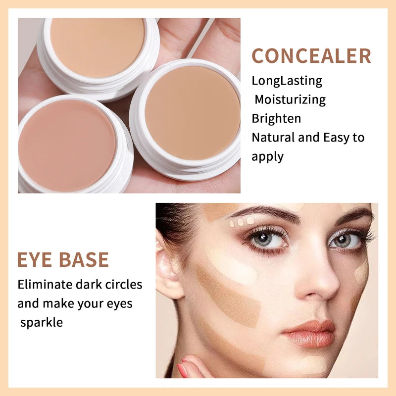 Waterproof & Sweatproof Concealer Cream for Tattoo Coverage - Long-Lasting Natural Finish