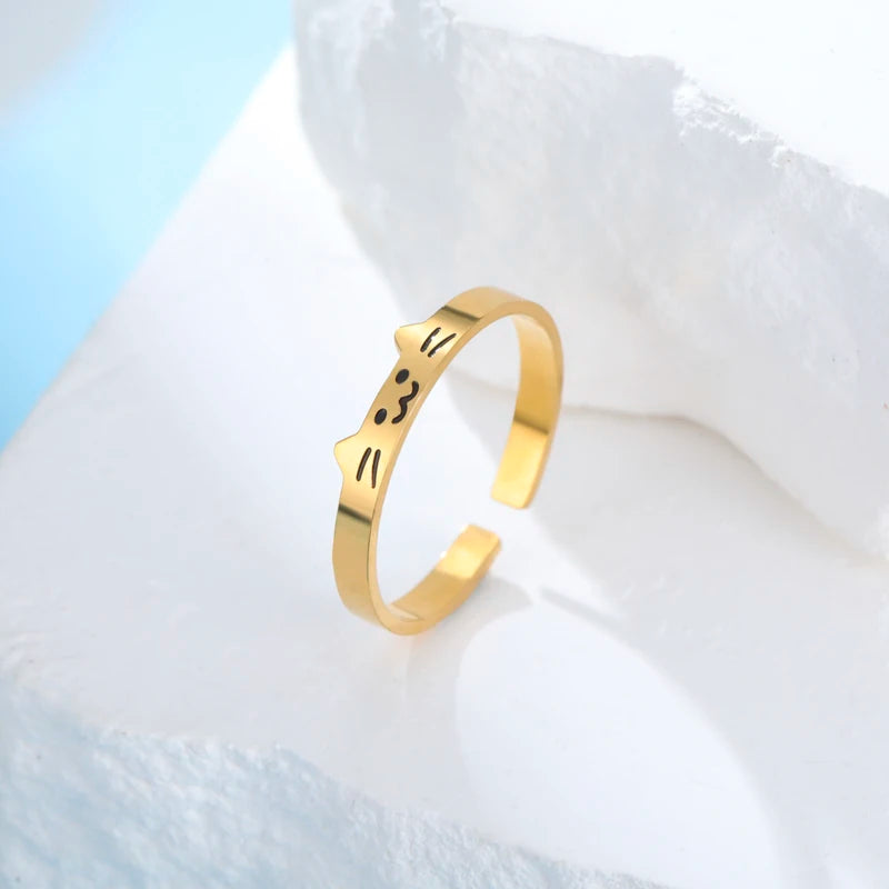 Adjustable Stainless Steel Pet Couple Ring for Cats and Dogs Playful Gift