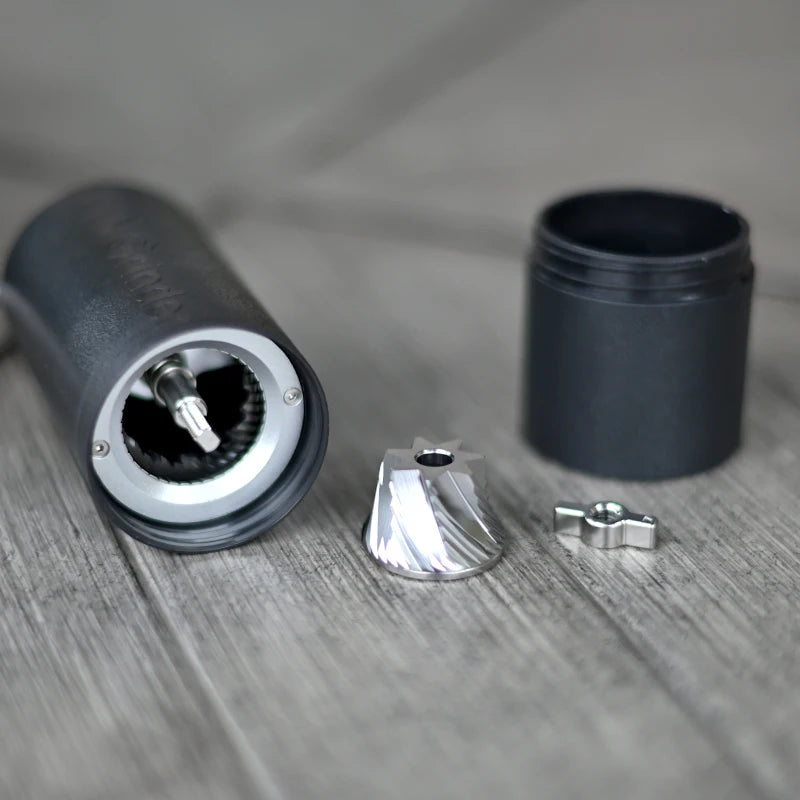 Lightweight Manual Coffee Grinder with Stainless Steel Burr for Moka and Drip Coffee
