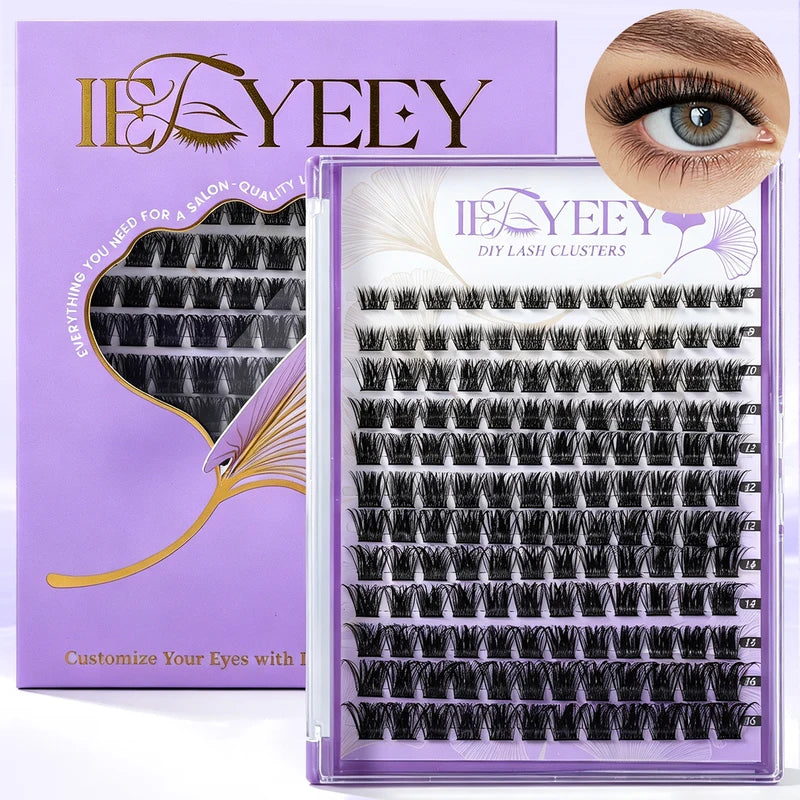 Wispy Thick False Eyelash Clusters - Natural Fluffy 3D Volume DIY Eyelash Extensions