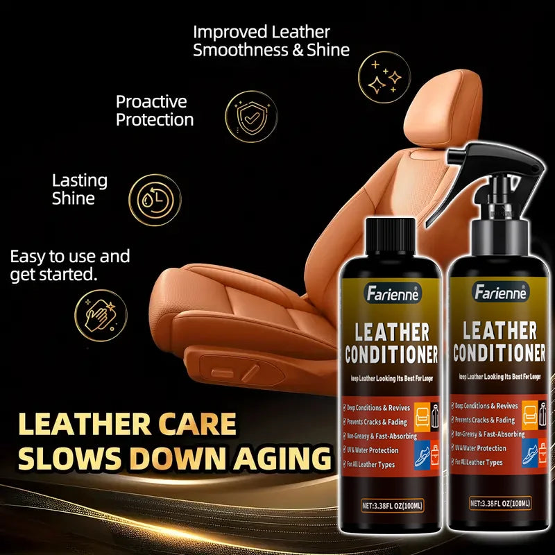 Car Leather Shine Spray 100ML High Gloss Waterproof Nourishing Anti-Aging