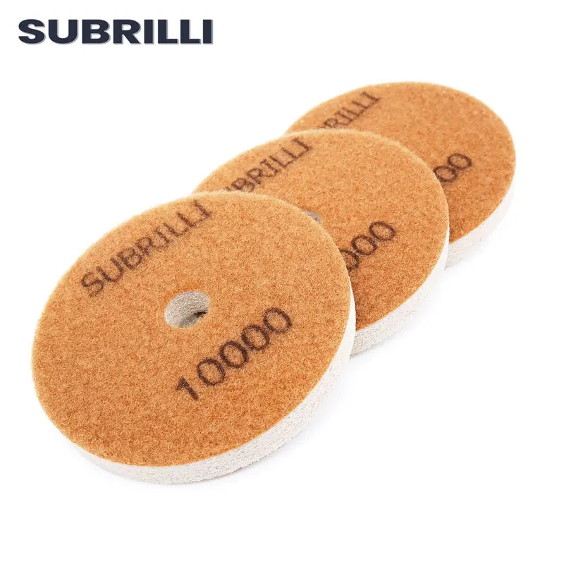 3PCS 4-Inch Diamond Sponge Polishing Pads for Marble Concrete Floor Buffing