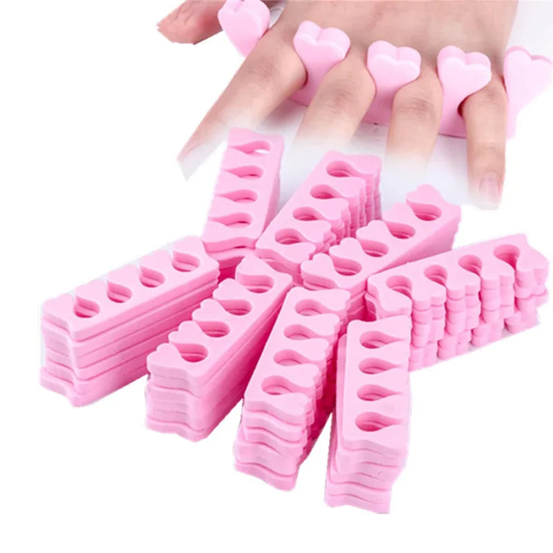 100Pcs Soft Heart-Shape Foot Toe Separators for Manicure Pedicure Care