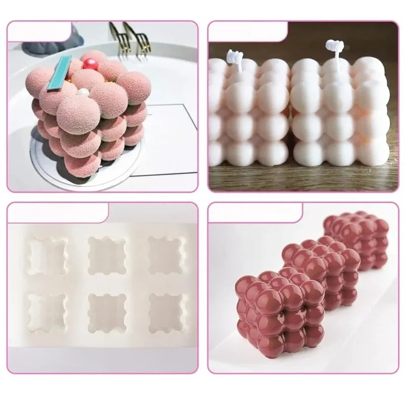 Candle Making Silicone Mold Cube Sphere Resin Gypsum Craft Kit - Reusable