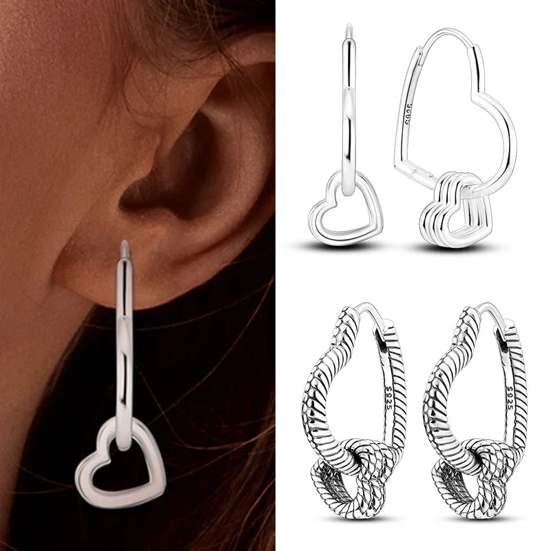 Sterling Silver Heart Earrings for Women & Girls - Hoop & Stud Jewelry Gift