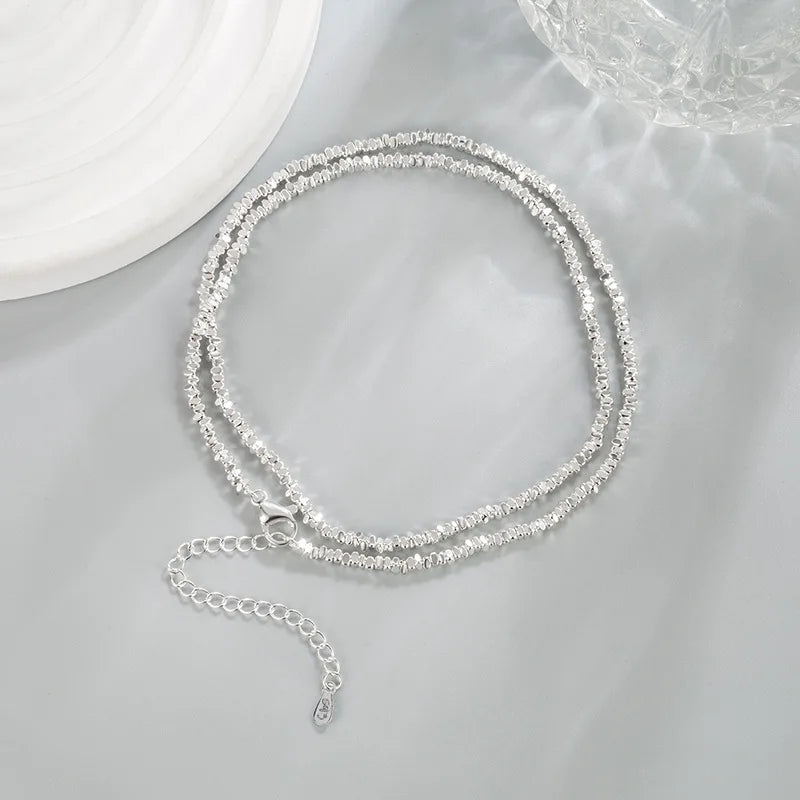 925 Sterling Silver Necklace for Women Simple Charm Choker Birthday Gift Jewelry