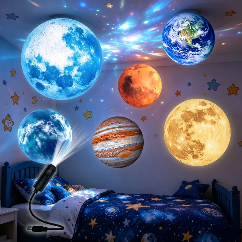 Rotatable Halloween Moon Projector Night Light Wall Ceiling Decor
