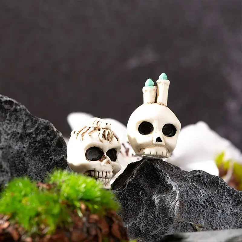 Halloween Miniature Figurine Set - Spider Bat Skull Rabbit Pranky Decor