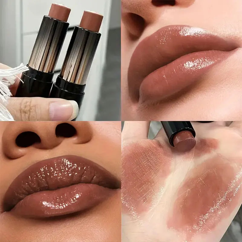 Waterproof Long-Lasting Lipstick with Mirror - Moisturizing Natural Lip Makeup