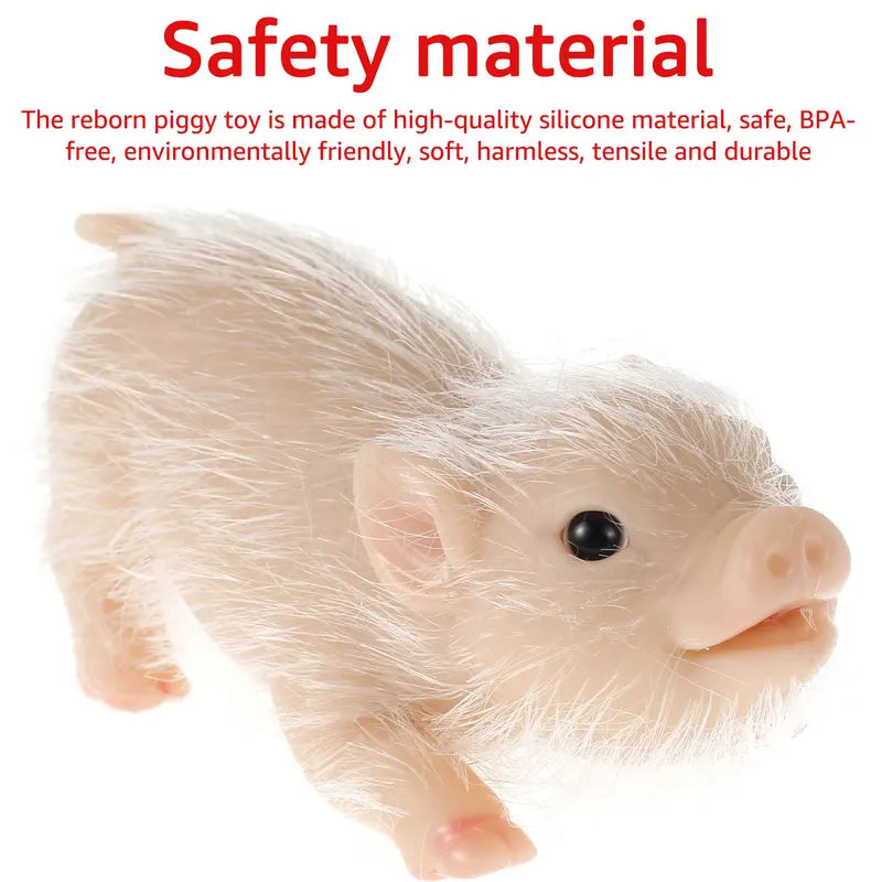 Mini Silicone Pig Doll Toy - Realistic Reborn Cute Piglet with Accessories